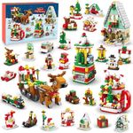 WODENY Christmas Advent Calendar 2023 Building Blocks Calendar for Kids, 24 Days Christmas Countdown Calendars 6 in 1 Building Blocks Stem Toys for Boys Girls Xmas Holiday Gifts Ages 3+ (Santa Claus)