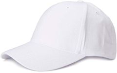 styleBREAKER Unisex Baseball Cap with Brushed Finish, 6-Panel Cap, Solid Color, Adjustable Hook-and-Loop Fastener, 04023018, Colour:White