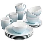 American Atelier 6692-16-RB Oasis Dinnerware Set (16 Piece), Mint/White