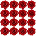 Cinaci 16 Pieces Flamenco Dancer Mexican Wine Red Rose Flower Alligator Hair Clips Barrettes Brooches Prom Party Wedding Bridal Hair Pins Accessories for Women Girls