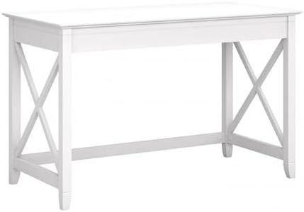 Bush Furniture Key West Collection Writing Desk | Writing Table for Home Office in Pure White Oak | Small Modern Farmhouse Desk