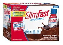 Case of Slim Fast Original Meal Replacement or Weight Loss Ready to Drink Shakes with 14g of Protein, 4g of Fibre Plus 23 Vitamins and Minerals, Chocolatey Royal, 8 Bottles x 325ml (3 Packs = 24 Bottles)