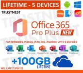 MSOffice 365 Professional Plus Latest Version (5 Devices, Lifetime Validity) for Win, iOS, macOS, iPADOS, Mobile | 100GB Cloud Storage for Lifetime | Lifetime Online Updates & Unlimited Reinstallations