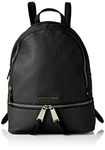 Michael Kors Womens Rhea Zip Backpack Handbag Black (BLACK), 13x30x26 cm (W x H x L)