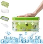 Enkis - Ice Cube Trays, Ice Cube Trays with Lid and Bin Plus Ice Scoop, One-Click 64pcs Silicone Ice Cube Moulds, Ice Trays for Freezer, Ice Cube with 2 Trays, Ice Cube Molds, Easy Release, BPA Free