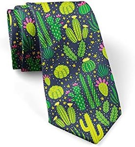 Men's Neckties Tie Fashion Tie Print,Novelty Neck Ties for Every Outfit, Cartoon Cactus, standard size