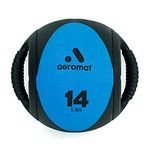 Aeromat Dual Grip Power Medicine Ball, 9cm/14-Pound, Black/Blue