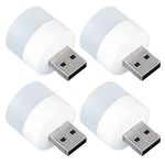 E-COSMOS Plug in LED Night Light Mini USB LED Light Flexible USB LED Ambient Light Mini USB LED Light, LED Portable car Bulb, Indoor, Outdoor, Reading, Kitchen,Sleep (4 pcs)