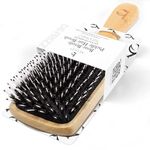 Beauty by Earth Boar Hair Brush for Fine Hair - Boar Bristle Hair Brush for Thick Hair - Boar Brush for Fine Hair - Mens Hair Brush for Thin Hair - Boars Hair Brush for Women - Paddle Brush