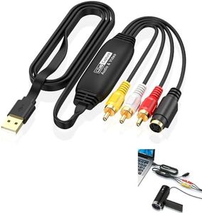 VHS to Digital Converter. USB 2.0 Video Capture Card for Mac and PC. Digitize Your VCR, Hi8, Mini DV, Compatible with Windows 2000,XP,Vista,7,8,10,Linux,Android. Easy Plug and Play Conversion