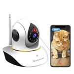 VStarcam Pet Camera, Cat Camera with Laser Wireless Dog Camera 1080P Baby Monitor Camera with 2 Way Audio, Night Vision Sound Motion Alerts, APP Remote Control Home Security Camera for Baby