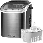 Daewoo 12KG Ice Maker Portable With Handle, 9 Bullet Cubes In 6 Minutes With 2 Size Options, 12KG In 24Hrs, Self-Cleaning, Scoop And Ice Basket Included, For Bar, Home, Office