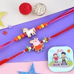 CraftVatika Magnet with Rakhi Gift Combo for Brother Boy Kids Sister Rakhi Set of 2 for Kids Boys Girls Rakhi with Magnet Gift, Fridge Magent for Fridge Door Decor