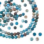 NBEADS About 64 Pcs Natural Apatite Beads Strands, 6mm Natural Round Stone Bead Grade AB Apatite Gemstone Beads Loose Spacer Beads for DIY Bracelet Necklaces Earrings Jewelry Making, Hole: 1mm