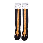 Tabanzhe 1 Pair Chicken Legs Socks - Crazy Funny Novelty 3D Cartoon Animal Claw Socks, Knee-High Casual Cotton Chicken Feet Socks for Women Girls Cosplay and Hen Party Accessories