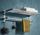 GRIVAN Stainless Steel Folding Towel Racks for Bathroom, Towel Racks, Folding Towel Stand, Bathroom Towel Holder, Bathroom Stand, Bathroom Accessories and Fittings