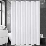 UFRIDAY White Shower Curtain 72 x 72 inch, Hotel Fabric Machine Washable Shower Curtain Liner Waterproof Repellent Modern Home Shower Curtain