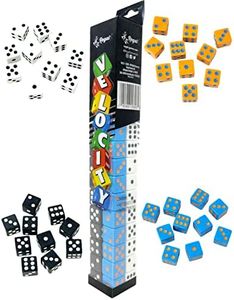 Regal Games Velocity Dice Game Set with Case - Square Dice Colored Set for Family Game Night - 2 to 4 Player (40 Dices)
