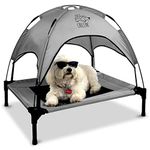 Floppy Dawg Just Chillin' Elevated Dog Bed. Cool Cot with Removable Canopy Shade. Indoor or Outdoor Pet Use. Lightweight and Portable. Chill in Style on Raised Breathable Mesh Fabric.