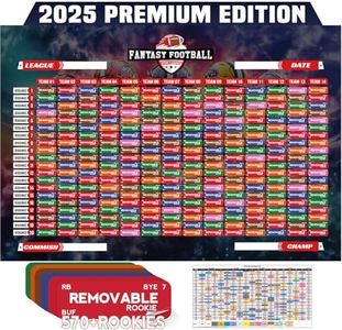 PUNCHMAN 2025-2026 Fantasy Football Draft Board Kit - 5.1x3.5 Ft Waterproof XL Fantasy Football Draft with 570+ Removable Labels (Top Rookie Sticker) & Schedule for Fantasy Football Draft Party