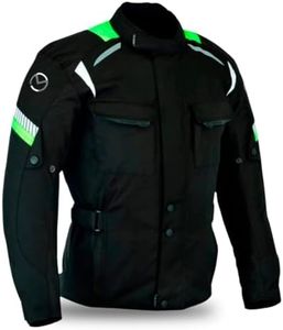 outletMOTARD Veste Moto Homme 4 Saisons - Été et Hiver, Imperméable et Respirante avec Protections - Ajustable et Réfléchissante, en Polyester Maxdura 600D