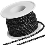 GORGECRAFT 10 Yards 2.5mm Rhinestone Chain Sparkling Crystal Rhinestone Close Claw Chain Trim for DIY Sewing Crafts Jewellery Beading Making Accessories Wedding Decoration, Black