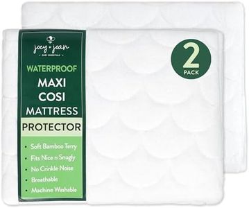 Joey + Joan Waterproof Bassinet Mattress Pad Cover Compatible with Maxi-COSI Iora/Swift Baby Bassinet – 2 Pack Quilted Mattress Protector Made from Ultra Soft Bamboo Viscose Terry – 21" x 33"