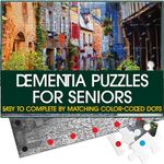 Keeping Busy Dementia Puzzles for Seniors - Town 35 Piece Puzzle for Seniors with Dementia Color Coded with Templates - Puzzles for Dementia Patients - Puzzles for Dementia Seniors - Dementia Puzzle