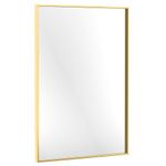 Hamilton Hills 30x40 inch Gold Framed Mirror | Large Rectangular Bathroom Mirrors for Wall | Floating Glass Panel Vanity with Border | Wall-Mounted Mirror for Decor | Hangs Horizontal or Vertical