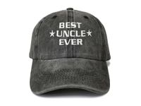 Shenbors Embroidered Baseball Hats, Best Uncle Ever (Washed Black), One Size