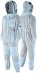 BEEKEEPING XPERT Three Layer Ultra Ventilated Beekeeping Suit for Men and Women with Fencing Veil, Professional Sting Proof Beekeeper Suit, Premium White Fabric Polycotton Bee Suit (Medium)