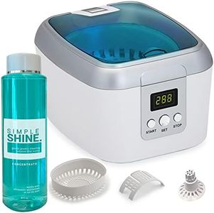 Ultrasonic Jewelry Cleaner Kit - NEW Premium Cleaning Machine and Liquid Cleaner Solution Concentrate - Digital Sonic Cleanser for Watches Glasses Dental and More