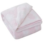 Baby Blankets for Girls,Boys Size 75cmX100cm Premium Soft Chenille Reversible Baby Blanket - Toddler Blanket - Receiving Blanket - for Baby Girl Gifts & Bed, Crib, Stroller - Pink Hearts