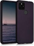 kwmobile Case Compatible with Google Pixel 4a 5G Case - Soft Slim Metallic TPU Silicone Cover - Metallic Berry