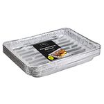 Pack of 25 Disposable Aluminum Broiler Pans – Good for BBQ, Grill Trays – Multi-Pack of Durable Aluminum Sheet Pans – Ribbed Bottom Surface - 13.40" x 9" x 0.85"