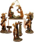 Funny Hunter Deer Man Bait Christmas Holiday Ornaments Set of 4