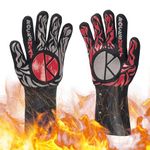 Oven Gloves, 1472°F / 800°C Extreme Heat Resistant Grilling Gloves, Non-Slip Silicone Oven Mitts, 13.2in Hot Surface Handler BBQ Gloves with for Fingers for Cooking/Baking/Smoker/Welding (A Pair)