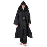 Jedi Costume Adult, Tunic Hooded Robes Medieval Fancy Dress Halloween Cosplay Party Costume Full Set Black (Medium,175cm)