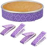 4 Pack Bake-Even Strips, Thick Cotton Absorbent Bake Even Strip, Keep Cakes More Level and Prevents Crowning with Cleaner Edges, for Home Kitchen Bake Cake Strips