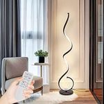 LMiSQ Corner Floor Lamp-Standing Lamp for Living Room Adjustable Dimmable Corner Lamp 3 Color Temperature Black Floor Lamps Modern Remote Control Floor Standing Reading Lamp for Living Room Office