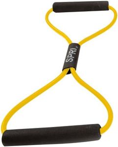 SPRI Ultra Toner Resistance Band Figure 8 Exercise Cord, Yellow, Very Light