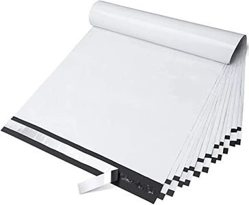 Paquete de 100 Bolsas de Envío Blancas Sobres de Plástico Autoadhesivos para Tarjetas Postales Bolsas de Correo a Prueba de Agua y de Roturas, 35x45+5cm