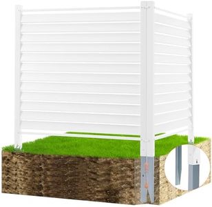 VEVOR 48" W x 48" H Vinyl Privacy Fence Panels, Air Conditioner Fence, Outdoor Privacy Screens for Trash Can, Pool Equipment Enclosure, Privacy Screen Kit Louvered Panels (2 Panels)