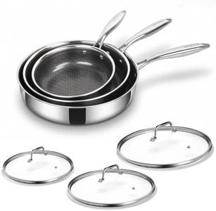 imarku 6 Pcs Non Stick Frying Pans with Lids, Hybrid Ceramic Coating