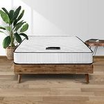 Giselle Bedding Queen Mattress Bed Mattresses Firm Foam Topper 21cm Thickness, with 6-Coli Spring System and Breathable Tight Top, 5Yrs Warranty, Medium Firm, White with Vacuum Packed