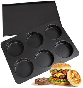 Elesinsoz 6 Cup Straight Side Jumbo English Muffin Cupcake Pan with Lid Hamburger Burger Bun Egg Sandwich Frittata Cinnamon Roll Focaccia Quiche Pancake Nonstick Baking Tin Tray Mold