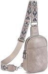 Telena Sling Bag for Women Vegan Leather Fanny Pack Crossbody Bags Chest Bag for Women Cloud Grey-Quilted