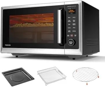 TOSHIBA ML2-STC13SAIT(SS) Air Fryer Combo Countertop Microwave Ovenwith 2.4-Inch Color Screen, Origin Inverter Technology, Smart Sensor, Compatible with Alexa, 1100W, 1.3 Cu.Ft, Silver