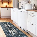 My Magic Carpet Washable Rug - Stain Resistant, Waterproof, Non-Slip - Pet & Family Friendly Machine Washable Indoor Rugs for Bedroom, Living Room, Kitchen, RV (Ramage Blue, 2.5X7ft)