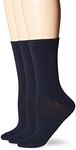 Hue Women's Solid Femme Top Sock 3 Pack, Navy, One Size
